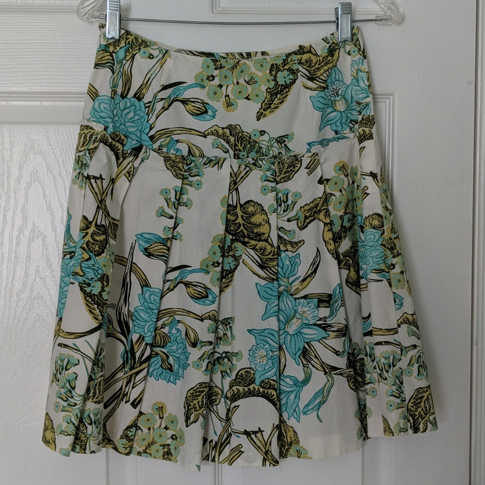 Ann Taylor loft pleated cotton skirt